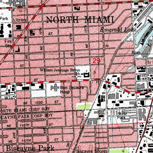 Topographic Map of YMCA of Greater Miami, FL