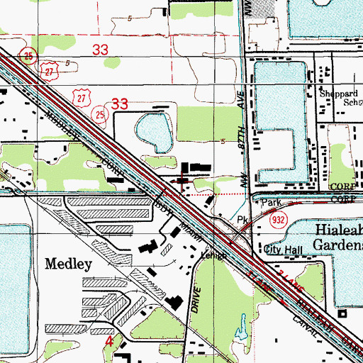 Topographic Map of Youth Cooperative Charter School, FL