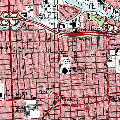 Topographic Map of YWCA Citrus Grove, FL