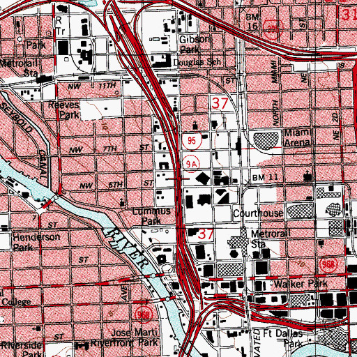 Topographic Map of YWCA Gerry Sweet, FL