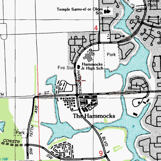 Topographic Map of West Kendall Regional Library, FL