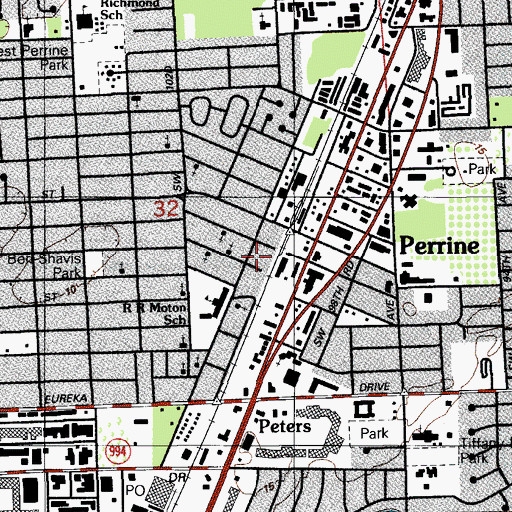 Topographic Map of West Perrine Health Center, FL