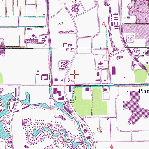 Topographic Map of West Regional Library, FL