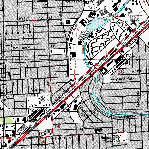 Topographic Map of University of Miami Coral Gables, FL