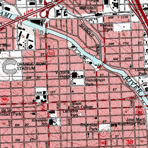 Topographic Map of Victoria Nursing and Rehabilitation Center, FL