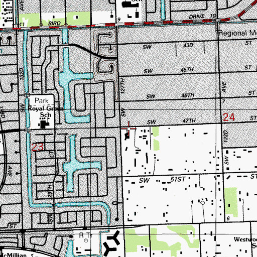 Topographic Map of Village Green Christian School, FL