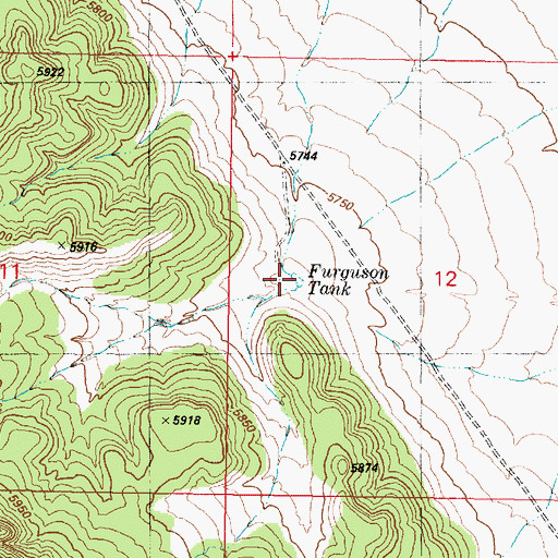 Topographic Map of Furguson Tank, AZ