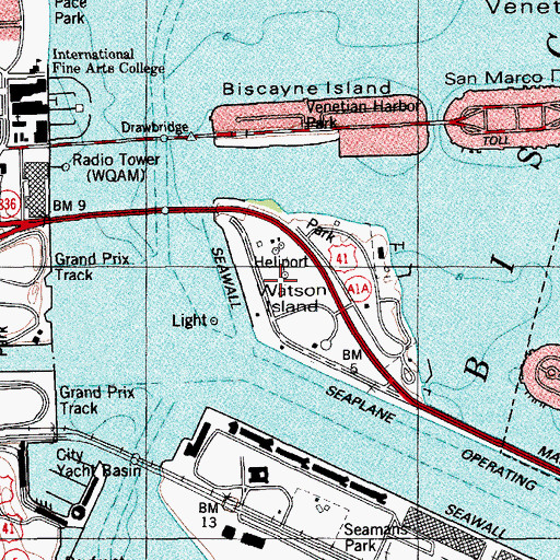 Topographic Map of Watson Park, FL