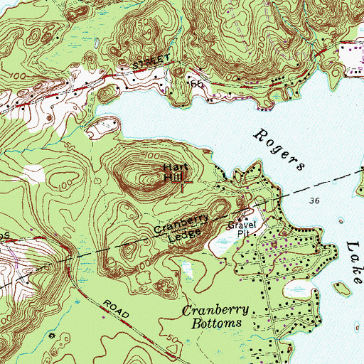 Topographic Map of Hart Hill, CT