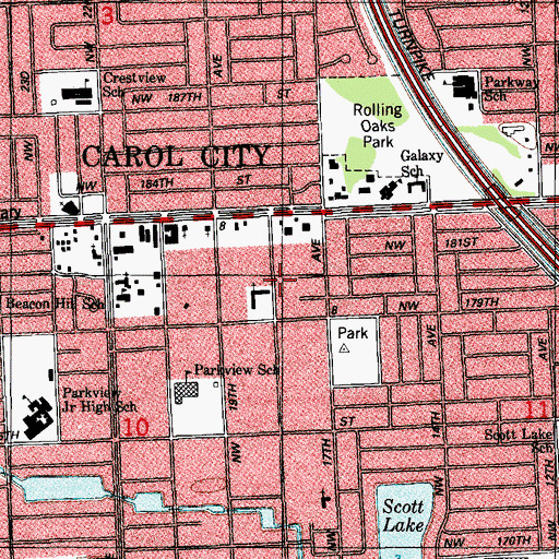 Topographic Map of Wee Care Day Care Center, FL