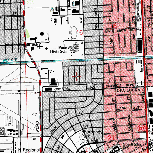 Topographic Map of West Day Care Center, FL