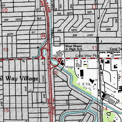 Topographic Map of West Gables Health Care Center, FL