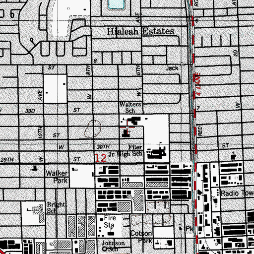 Topographic Map of West Hialeah Baptist Kindergarten, FL