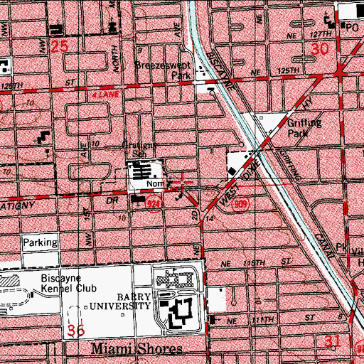 Topographic Map of Tysba Day Care and Learning Center, FL