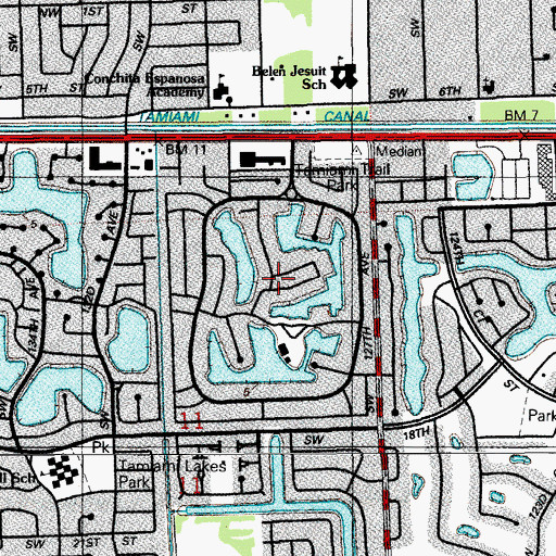 Topographic Map of University Lakes Mobile Home Park, FL