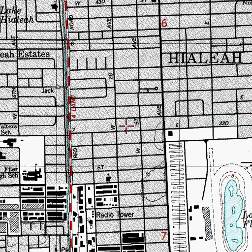 Topographic Map of The Little House of Mary Day Care Center, FL