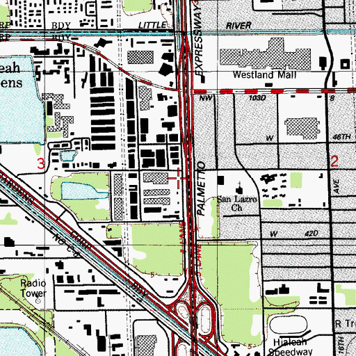 Topographic Map of The Mater Center School Incorporated, FL