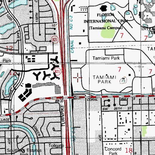 Topographic Map of Third District Court of Appeals Library, FL