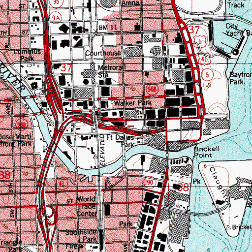 Topographic Map of Third Street Station, FL