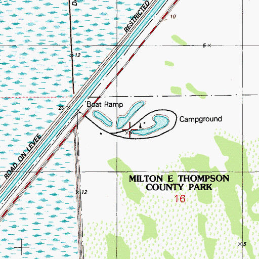 Topographic Map of Thompson Park Campground, FL