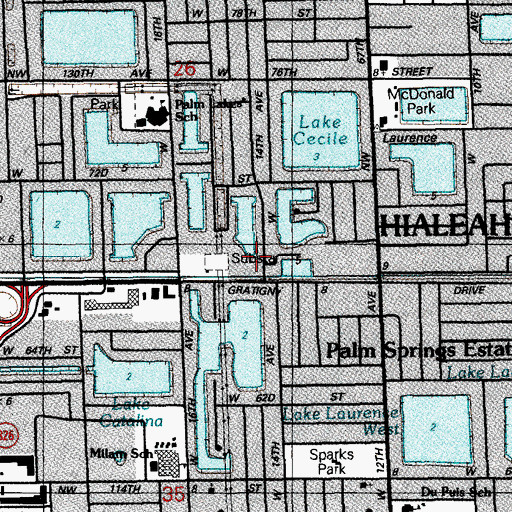 Topographic Map of Three Flags Academy, FL