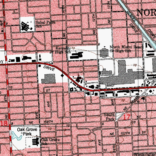 Topographic Map of Toras Emes Academy of Miami, FL