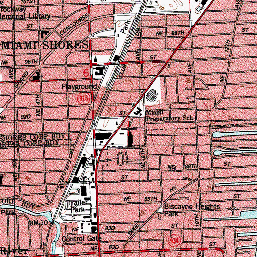 Topographic Map of Trailer Grove Mobile Home Park, FL