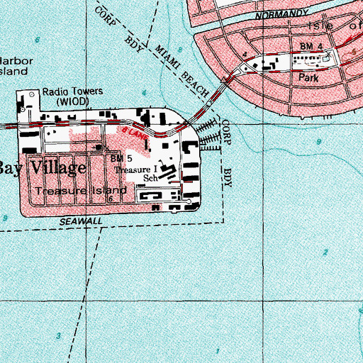 Topographic Map of Treasure Island Elementary Head Start, FL