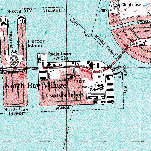 Topographic Map of Treasure Isle Care Center, FL