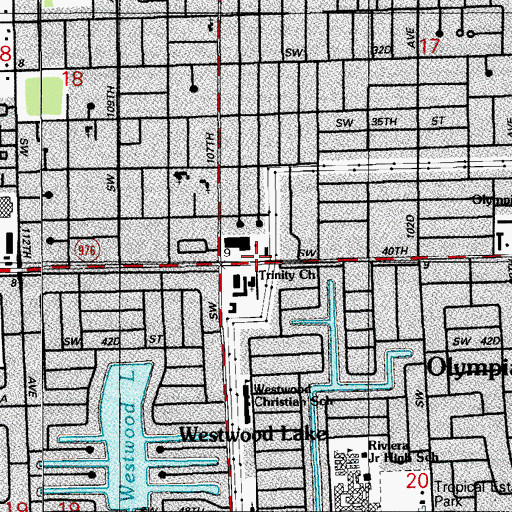 Topographic Map of Trinity Presbyterian School, FL