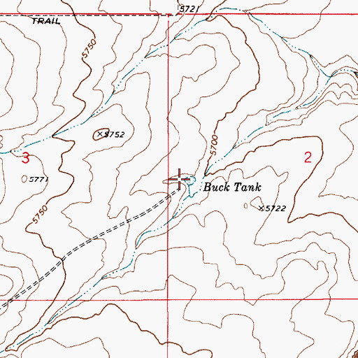 Topographic Map of Buck Tank, AZ