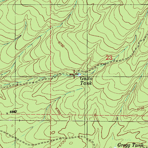 Topographic Map of Gallo Tank, AZ