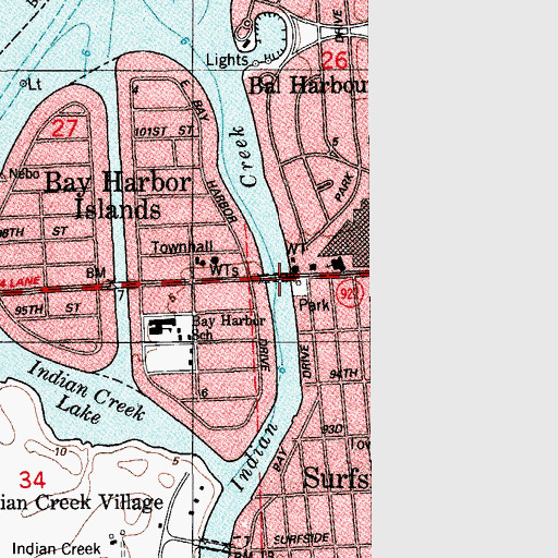 Topographic Map of Twin Creek Bridge, FL