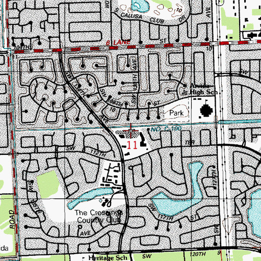 Topographic Map of The Crossings Shopping Village, FL