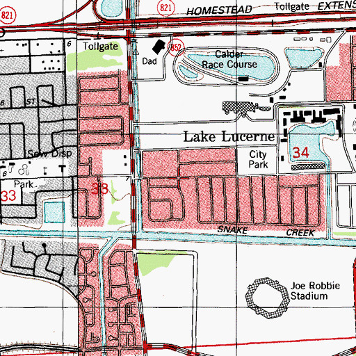 Topographic Map of The Eddie's B and M Kiddie World Center, FL