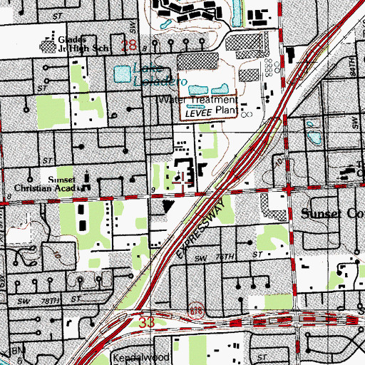 Topographic Map of The French American School of Miami Day Care Center, FL
