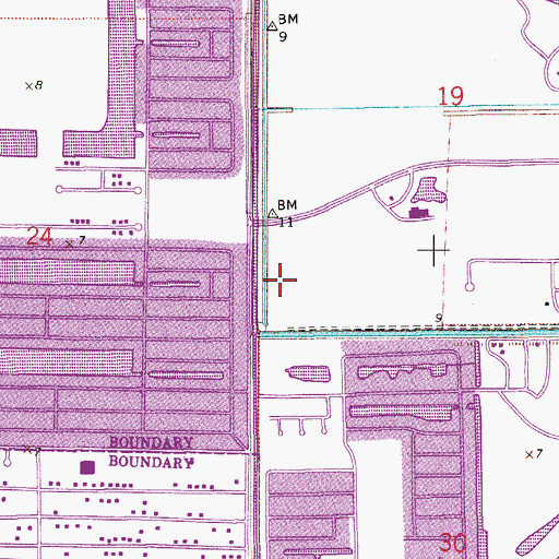 Topographic Map of Sunrise Post Office, FL
