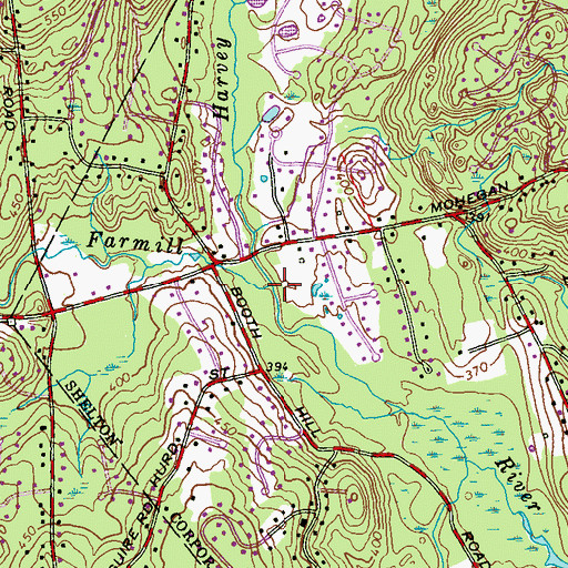Topographic Map of Harvey Pete Brook, CT