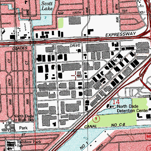 Topographic Map of Sunshine State Industrial Park, FL