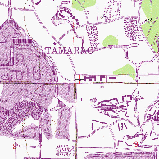 Topographic Map of Tamarac Library, FL