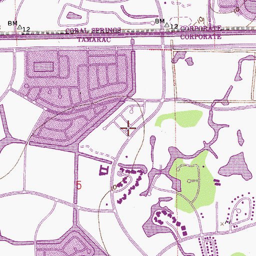 Topographic Map of Tamarac Rehabilitation and Health Center, FL