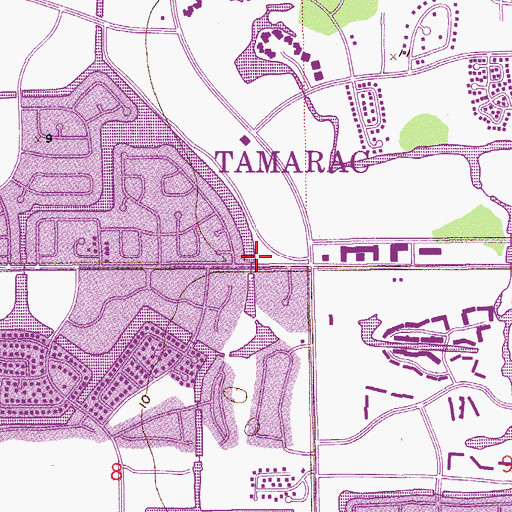 Topographic Map of Tamarac Square West Shopping Center, FL