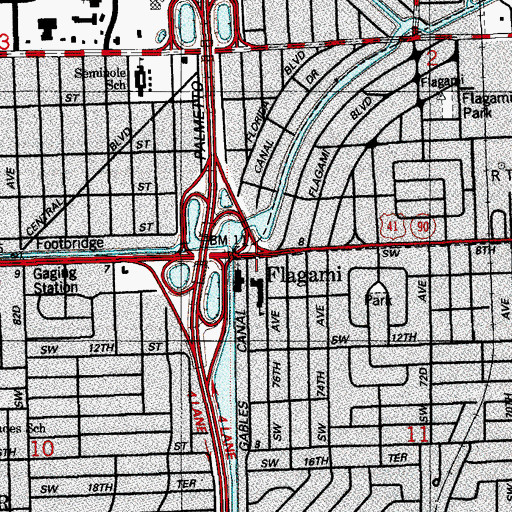 Topographic Map of Tamiami Baptist Child Development Center, FL