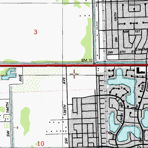 Topographic Map of Tamiami Trail Shops, FL