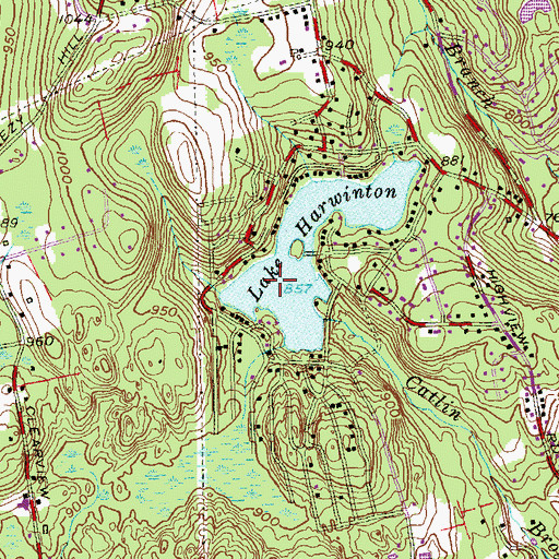 Topographic Map of Lake Harwinton, CT