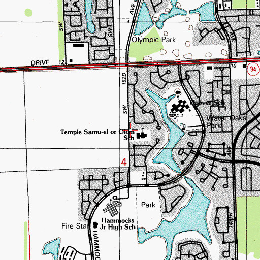 Topographic Map of Temple Samuel Or Olom Preschool, FL