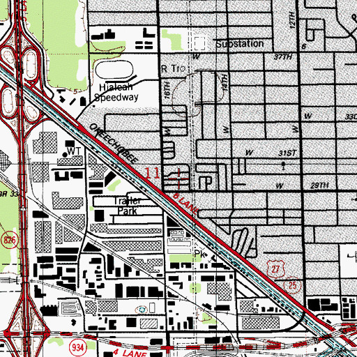 Topographic Map of Sunny Gardens Trailer Park, FL