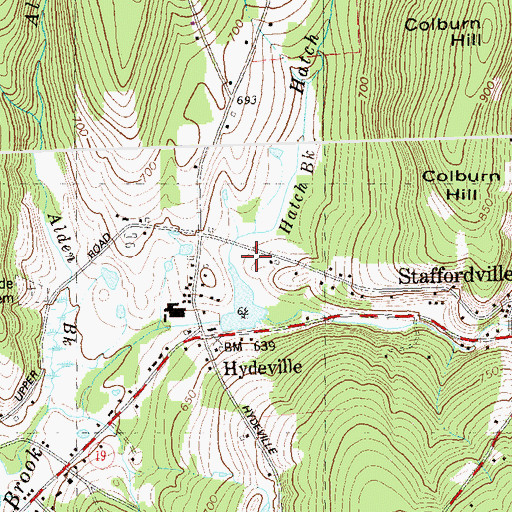 Topographic Map of Hatch Brook, CT