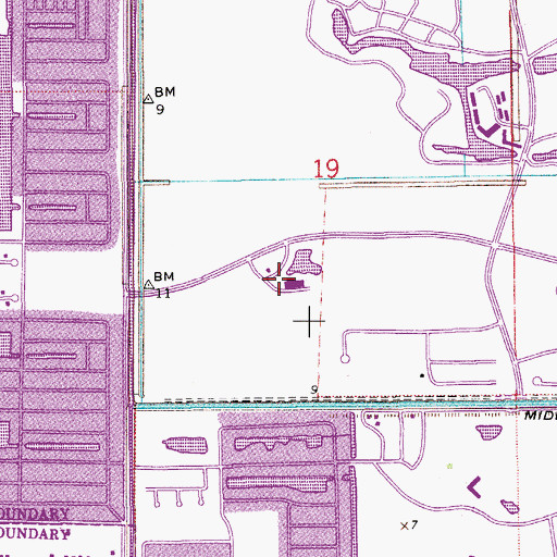 Topographic Map of Sunrise Fire Station, FL