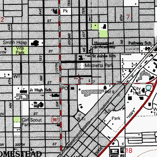 Topographic Map of South Dade Adult Education Center, FL